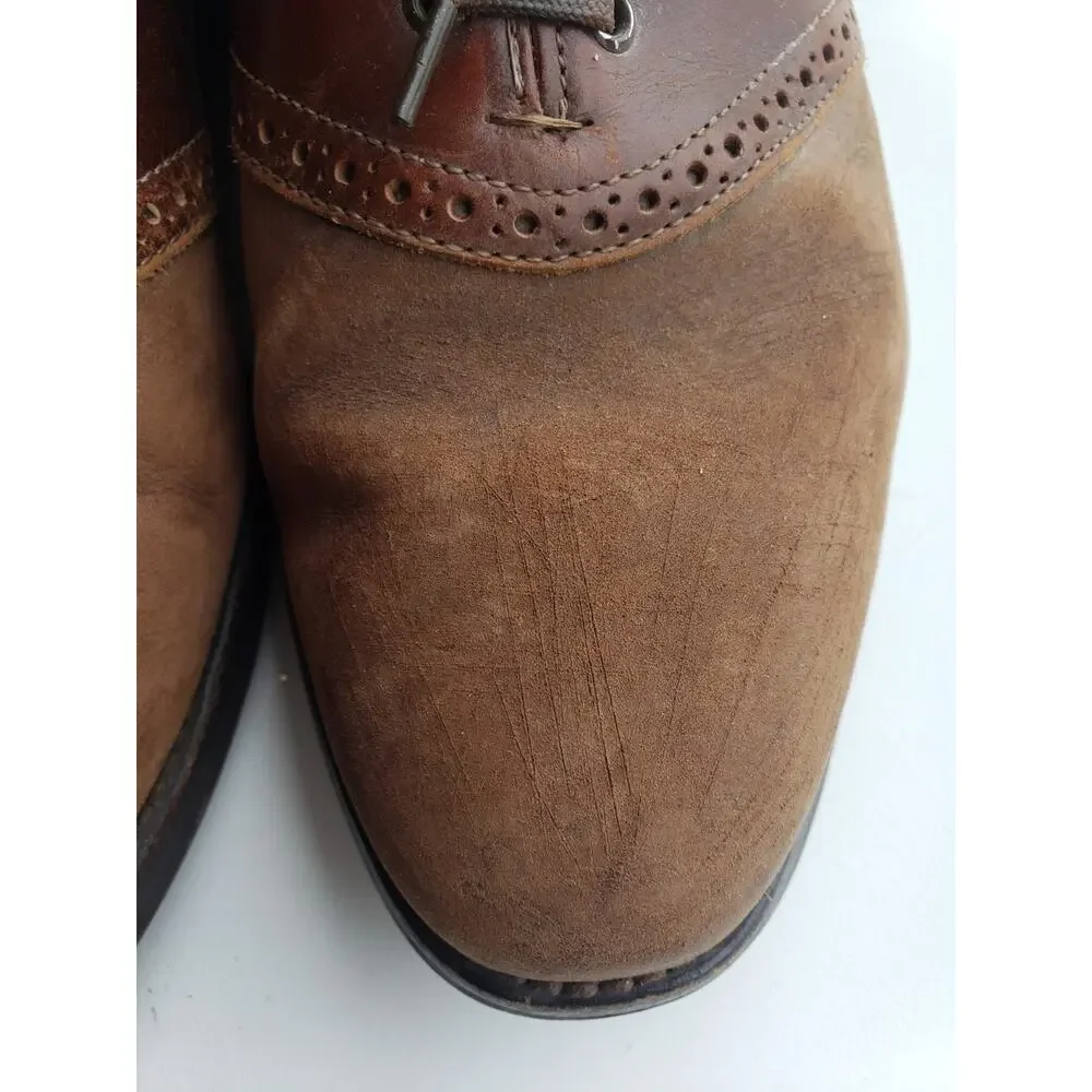 Allen Edmonds Shoes Size 9 D Mens Brown Oxford Presscott Saddle Two Tone Leather